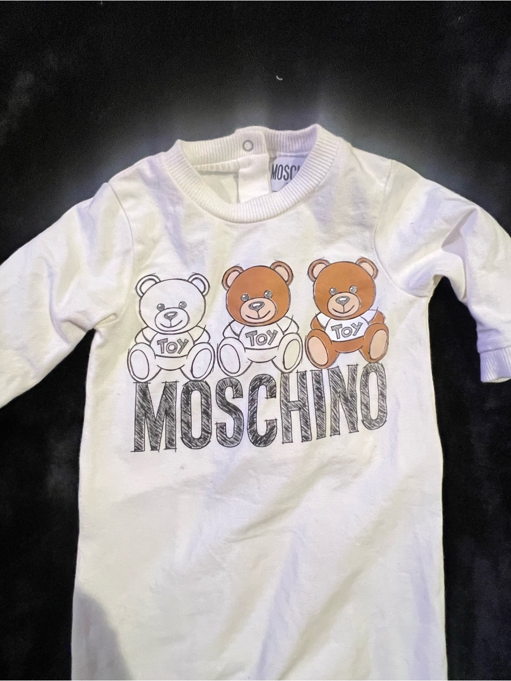Moschino White Long-Sleeve Snap Bodysuit